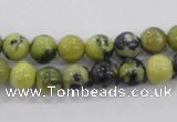 CTP102 15.5 inches 8mm round yellow pine turquoise beads wholesale