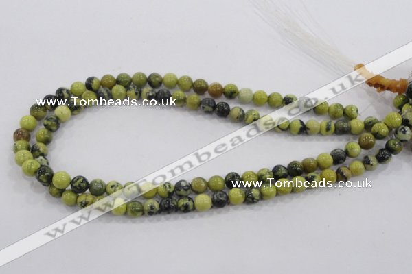 CTP102 15.5 inches 8mm round yellow pine turquoise beads wholesale