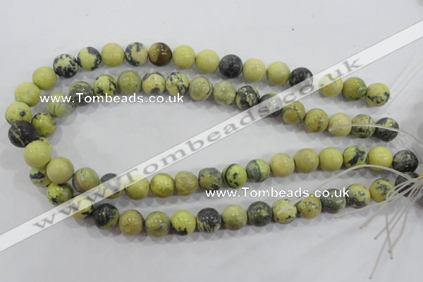 CTP104 15.5 inches 12mm round yellow pine turquoise beads wholesale