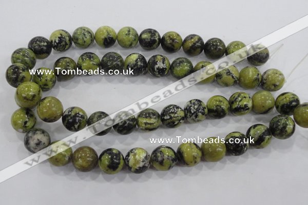 CTP106 15.5 inches 16mm round yellow pine turquoise beads wholesale