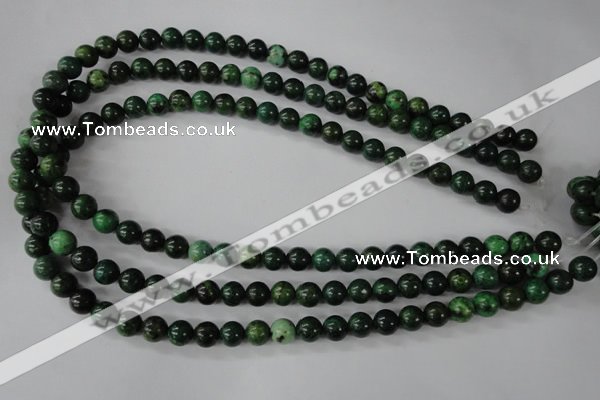 CTP202 15.5 inches 8mm round yellow pine turquoise beads wholesale