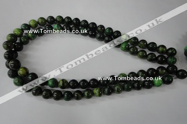 CTP203 15.5 inches 10mm round yellow pine turquoise beads wholesale