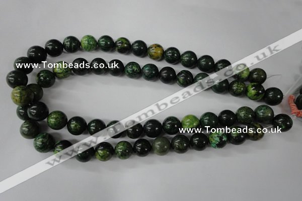 CTP205 15.5 inches 14mm round yellow pine turquoise beads wholesale