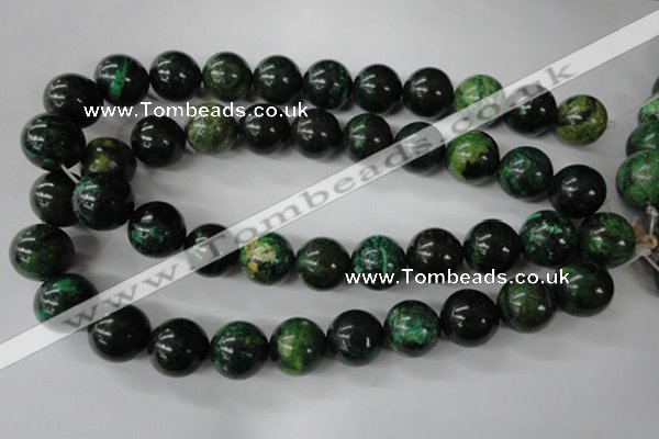 CTP207 15.5 inches 18mm round yellow pine turquoise beads wholesale