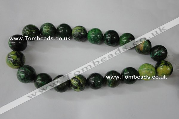 CTP208 15.5 inches 20mm round yellow pine turquoise beads wholesale