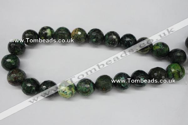 CTP217 15.5 inches 18mm faceted round yellow pine turquoise beads