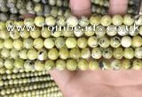 CTP222 15.5 inches 8mm round yellow turquoise beads wholesale