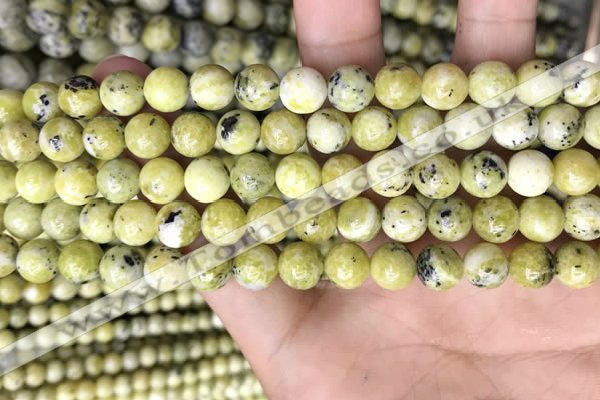 CTP222 15.5 inches 8mm round yellow turquoise beads wholesale