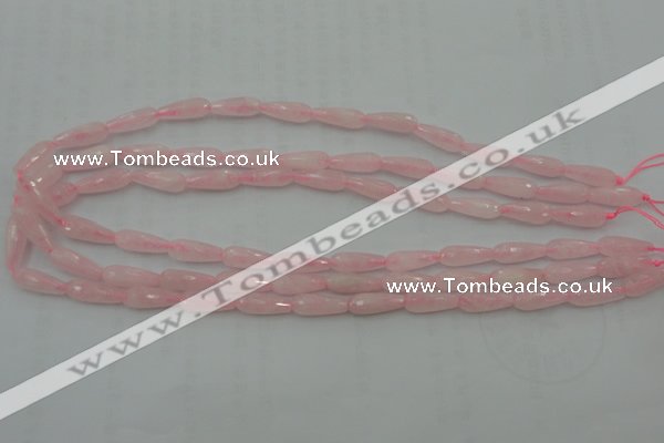 CTR01 15.5 inches 6*16mm faceted teardrop rose quartz beads