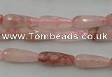 CTR02 15.5 inches 6*16mm faceted teardrop pink quartz beads