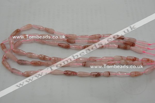 CTR02 15.5 inches 6*16mm faceted teardrop pink quartz beads