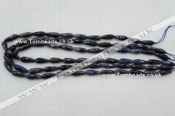 CTR04 15.5 inches 6*16mm faceted teardrop sodalite gemstone beads