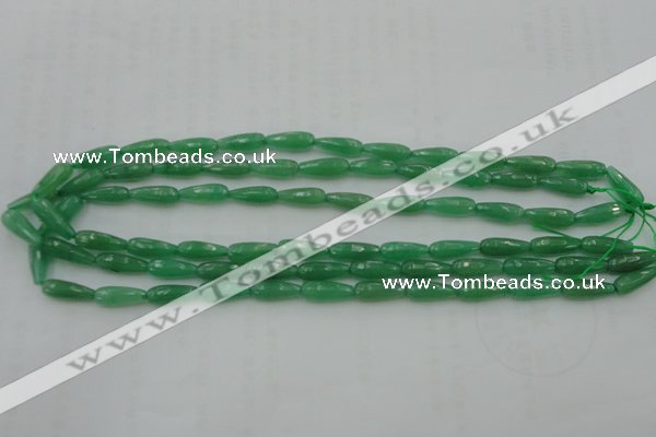 CTR07 15.5 inches 6*16mm faceted teardrop green aventurine beads