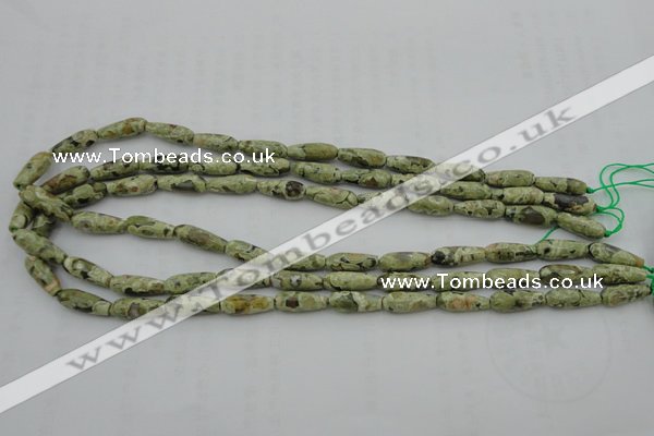 CTR09 15.5 inches 6*16mm faceted teardrop rhyolite gemstone beads