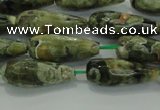 CTR101 15.5 inches 8*20mm faceted teardrop rhyolite gemstone beads