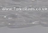 CTR130 15.5 inches 10*30mm faceted teardrop white crystal beads