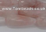 CTR132 15.5 inches 10*30mm faceted teardrop pink quartz beads