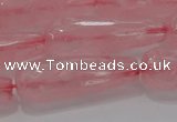CTR133 15.5 inches 10*30mm faceted teardrop rose quartz beads