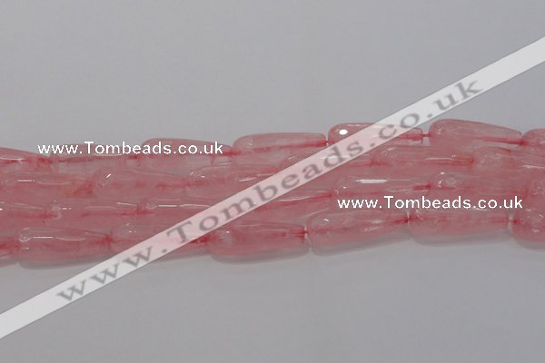 CTR133 15.5 inches 10*30mm faceted teardrop rose quartz beads