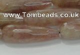 CTR134 15.5 inches 10*30mm faceted teardrop strawberry quartz beads