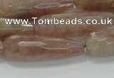 CTR134 15.5 inches 10*30mm faceted teardrop strawberry quartz beads