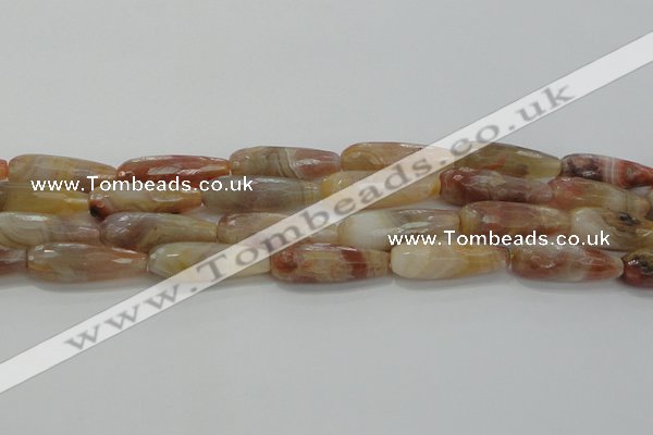 CTR141 15.5 inches 10*30mm faceted teardrop yellow agate beads