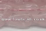 CTR159 15.5 inches 10*20mm faceted teardrop rose quartz beads