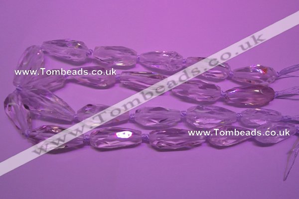 CTR200 13*18mm - 18*38mm faceted teardrop white crystal beads