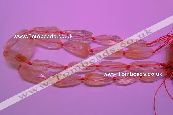 CTR201 15*30mm - 18*45mm faceted teardrop citrine gemstone beads