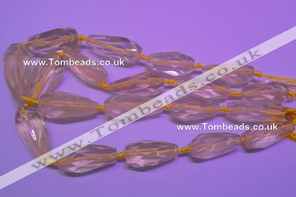 CTR202 15*35mm - 20*42mm faceted teardrop lemon quartz beads