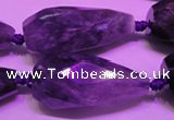 CTR205 15*30mm - 18*45mm faceted teardrop amethyst gemstone beads