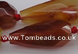 CTR211 15.5 inches 15*25mm - 16*40mm faceted teardrop red agate beads