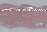 CTR301 15.5 inches 12*25mm faceted teardrop rose quartz beads