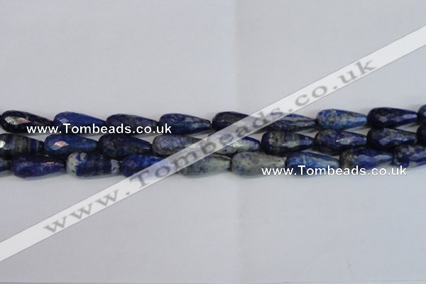 CTR303 15.5 inches 12*25mm faceted teardrop lapis lazuli beads