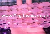 CTR305 15.5 inches 10*25mm faceted teardrop rose quartz beads