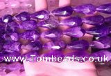 CTR306 15.5 inches 10*25mm faceted teardrop dogtooth amethyst beads