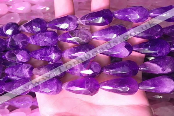 CTR306 15.5 inches 10*25mm faceted teardrop dogtooth amethyst beads