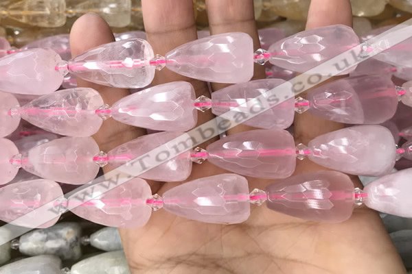 CTR350 15.5 inches 15*25mm faceted teardrop rose quartz beads