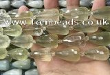 CTR352 15.5 inches 15*25mm faceted teardrop lemon quartz beads