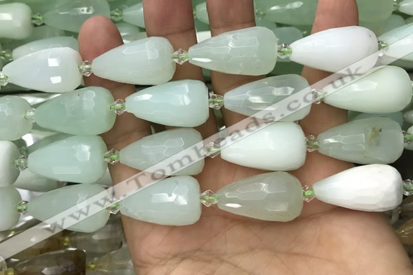 CTR357 15.5 inches 15*25mm faceted teardrop light prehnite beads