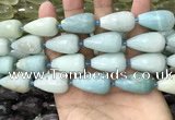 CTR358 15.5 inches 15*25mm faceted teardrop amazonite beads