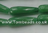 CTR36 15.5 inches 10*30mm faceted teardrop gree aventurine beads