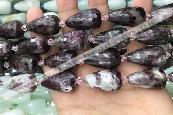 CTR360 15.5 inches 15*25mm faceted teardrop tourmaline beads