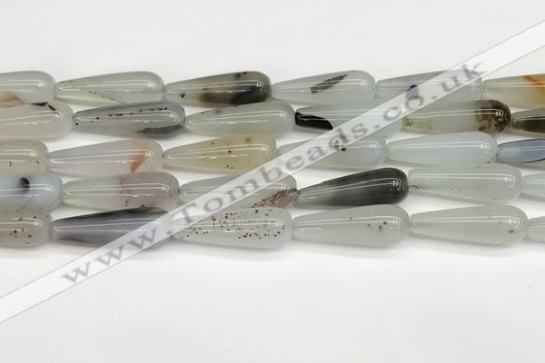 CTR411 15.5 inches 10*30mm teardrop agate beads wholesale