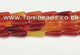 CTR418 15.5 inches 10*30mm teardrop agate beads wholesale