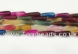 CTR423 15.5 inches 10*30mm teardrop agate beads wholesale