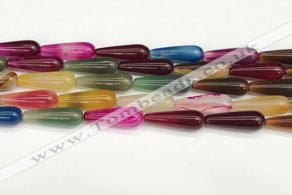 CTR423 15.5 inches 10*30mm teardrop agate beads wholesale