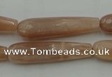 CTR44 15.5 inches 10*40mm faceted teardrop moonstone beads