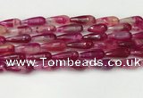 CTR440 15.5 inches 8*20mm faceted teardrop agate beads wholesale