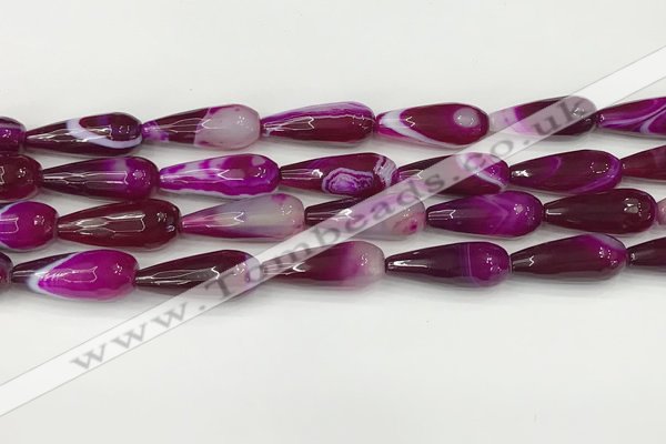 CTR441 15.5 inches 8*20mm faceted teardrop agate beads wholesale